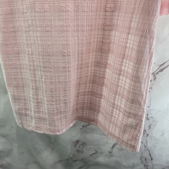 & Other Stories Shirt Womens 4 6 Small Light Pink Plaid Short Sleeve Sheer - Picture 7 of 11